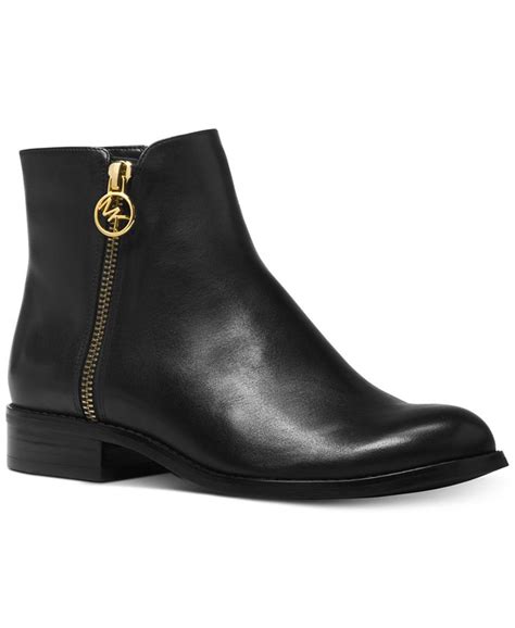 MICHAEL Michael Kors Jaycie Flat Vachetta Leather Zip Booties